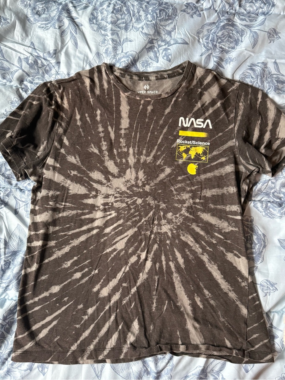 NASA Tie-Dye Short Sleeve Tee in Brown/Beige